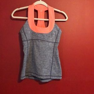 Lululemon scoop neck tank grey and pink size M